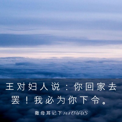 Picture 03 - 撒 母 耳 记 下 14:8 CUVS - 王 对 妇 人 说 ： 你 回 家 去 罢 ！ - Bible Verse Picture