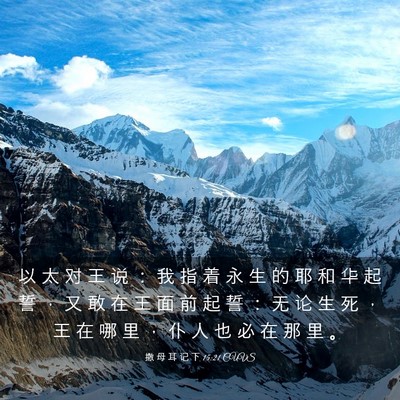 Picture 03 - 撒 母 耳 记 下 15:21 CUVS - 以 太 对 王 说 ： 我 指 着 永 生 的 - Bible Verse Picture