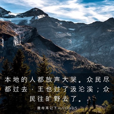 Picture 03 - 撒 母 耳 记 下 15:23 CUVS - 本 地 的 人 都 放 声 大 哭 。 众 民 - Bible Verse Picture