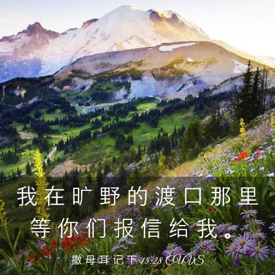 Picture 03 - 撒 母 耳 记 下 15:28 CUVS - 我 在 旷 野 的 渡 口 那 里 等 你 们 - Bible Verse Picture