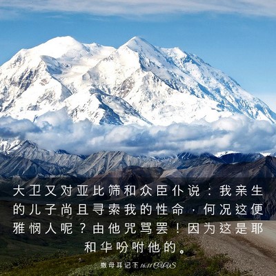 Picture 03 - 撒 母 耳 记 下 16:11 CUVS - 大 卫 又 对 亚 比 筛 和 众 臣 仆 说 - Bible Verse Picture
