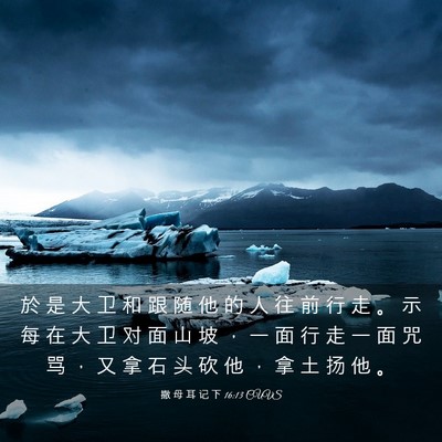 Picture 03 - 撒 母 耳 记 下 16:13 CUVS - 於 是 大 卫 和 跟 随 他 的 人 往 前 - Bible Verse Picture