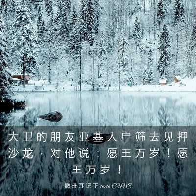 Picture 03 - 撒 母 耳 记 下 16:16 CUVS - 大 卫 的 朋 友 亚 基 人 户 筛 去 见 - Bible Verse Picture