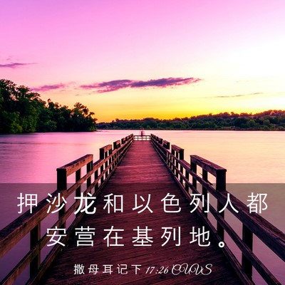 Picture 03 - 撒 母 耳 记 下 17:26 CUVS - 押 沙 龙 和 以 色 列 人 都 安 营 在 - Bible Verse Picture