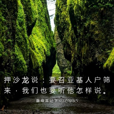 Picture 03 - 撒 母 耳 记 下 17:5 CUVS - 押 沙 龙 说 ： 要 召 亚 基 人 户 筛 - Bible Verse Picture