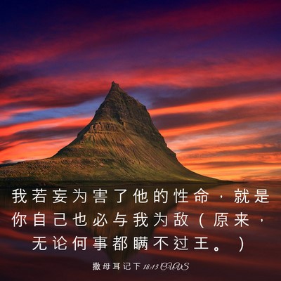 Picture 03 - 撒 母 耳 记 下 18:13 CUVS - 我 若 妄 为 害 了 他 的 性 命 ， 就 - Bible Verse Picture