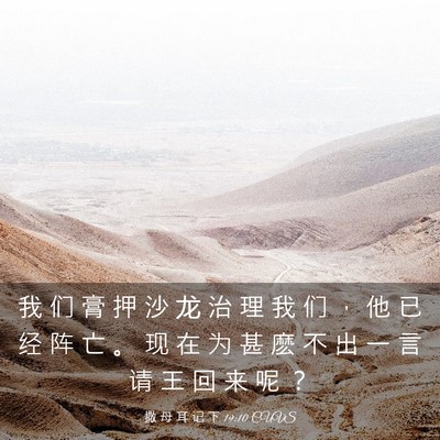 Picture 03 - 撒 母 耳 记 下 19:10 CUVS - 我 们 膏 押 沙 龙 治 理 我 们 ， 他 - Bible Verse Picture
