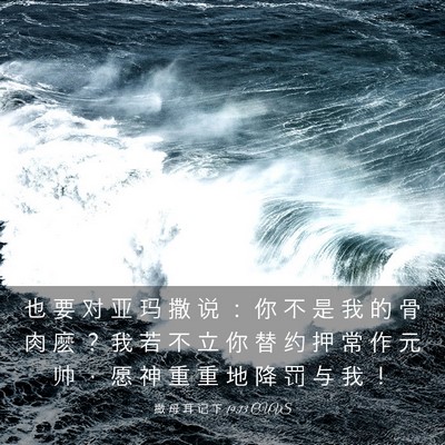 Picture 03 - 撒 母 耳 记 下 19:13 CUVS - 也 要 对 亚 玛 撒 说 ： 你 不 是 我 - Bible Verse Picture