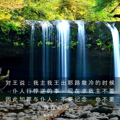 Picture 03 - 撒 母 耳 记 下 19:19 CUVS - 对 王 说 ： 我 主 我 王 出 耶 路 撒 - Bible Verse Picture