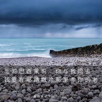Picture 03 - 撒 母 耳 记 下 19:33 CUVS - 王 对 巴 西 莱 说 ： 你 与 我 同 去 - Bible Verse Picture