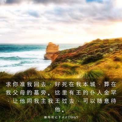 Picture 03 - 撒 母 耳 记 下 19:37 CUVS - 求 你 准 我 回 去 ， 好 死 在 我 本 - Bible Verse Picture
