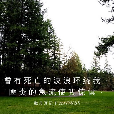 Picture 03 - 撒 母 耳 记 下 22:5 CUVS - 曾 有 死 亡 的 波 浪 环 绕 我 ， 匪 - Bible Verse Picture
