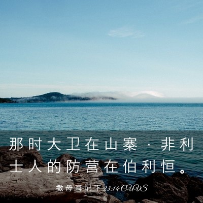 Picture 03 - 撒 母 耳 记 下 23:14 CUVS - 那 时 大 卫 在 山 寨 ， 非 利 士 人 - Bible Verse Picture