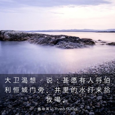 Picture 03 - 撒 母 耳 记 下 23:15 CUVS - 大 卫 渴 想 ， 说 ： 甚 愿 有 人 将 - Bible Verse Picture