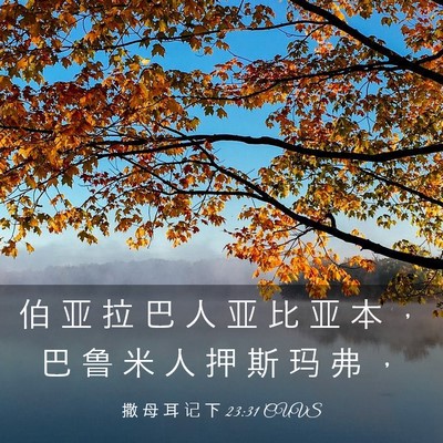 Picture 03 - 撒 母 耳 记 下 23:31 CUVS - 伯 亚 拉 巴 人 亚 比 亚 本 ， 巴 鲁 - Bible Verse Picture