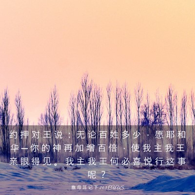 Picture 03 - 撒 母 耳 记 下 24:3 CUVS - 约 押 对 王 说 ： 无 论 百 姓 多 少 - Bible Verse Picture