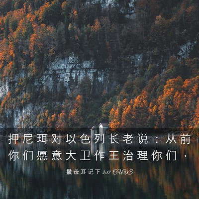 Picture 03 - 撒 母 耳 记 下 3:17 CUVS - 押 尼 珥 对 以 色 列 长 老 说 ： 从 - Bible Verse Picture