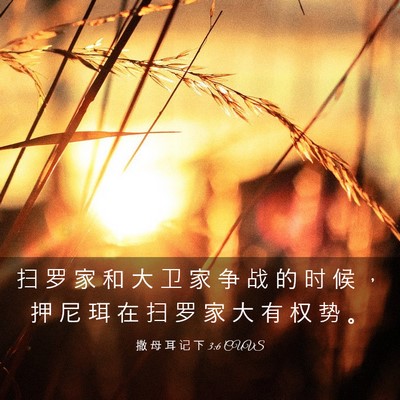 Picture 03 - 撒 母 耳 记 下 3:6 CUVS - 扫 罗 家 和 大 卫 家 争 战 的 时 候 - Bible Verse Picture