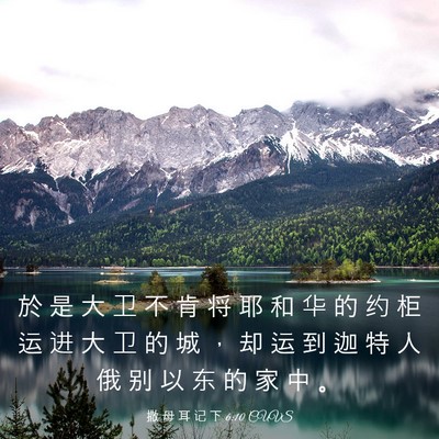 Picture 03 - 撒 母 耳 记 下 6:10 CUVS - 於 是 大 卫 不 肯 将 耶 和 华 的 约 - Bible Verse Picture