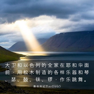 Picture 03 - 撒 母 耳 记 下 6:5 CUVS - 大 卫 和 以 色 列 的 全 家 在 耶 和 - Bible Verse Picture