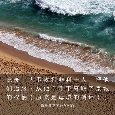Picture 03 - 撒 母 耳 记 下 8:1 CUVS - 此 後 ， 大 卫 攻 打 非 利 士 人 ， - Bible Verse Picture