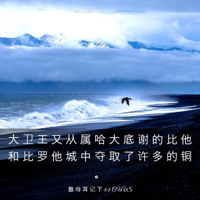 Picture 03 - 撒 母 耳 记 下 8:8 CUVS - 大 卫 王 又 从 属 哈 大 底 谢 的 比 - Bible Verse Picture