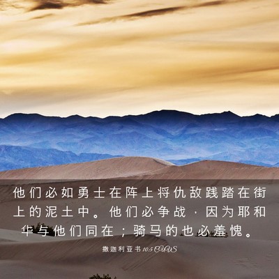 Picture 03 - 撒 迦 利 亚 书 10:5 CUVS - 他 们 必 如 勇 士 在 阵 上 将 仇 敌 - Bible Verse Picture