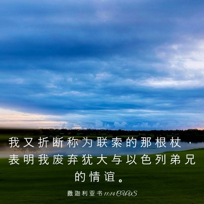 Picture 03 - 撒 迦 利 亚 书 11:14 CUVS - 我 又 折 断 称 为 联 索 的 那 根 杖 - Bible Verse Picture