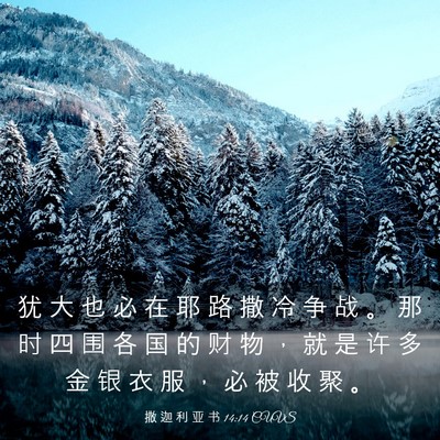 Picture 03 - 撒 迦 利 亚 书 14:14 CUVS - 犹 大 也 必 在 耶 路 撒 冷 争 战 。 - Bible Verse Picture