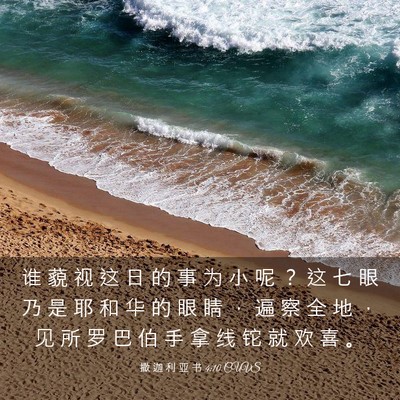 Picture 03 - 撒 迦 利 亚 书 4:10 CUVS - 谁 藐 视 这 日 的 事 为 小 呢 ？ 这 - Bible Verse Picture