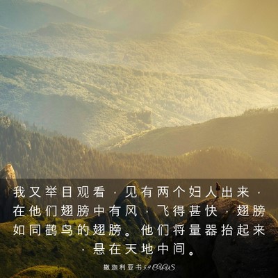Picture 03 - 撒 迦 利 亚 书 5:9 CUVS - 我 又 举 目 观 看 ， 见 有 两 个 妇 - Bible Verse Picture