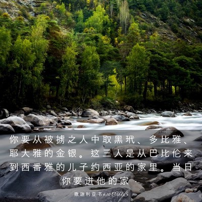 Picture 03 - 撒 迦 利 亚 书 6:10 CUVS - 你 要 从 被 掳 之 人 中 取 黑 玳 、 - Bible Verse Picture