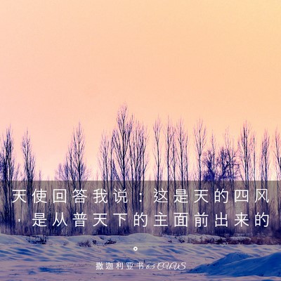 Picture 03 - 撒 迦 利 亚 书 6:5 CUVS - 天 使 回 答 我 说 ： 这 是 天 的 四 - Bible Verse Picture