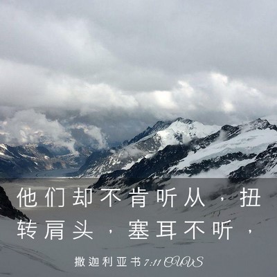 Picture 03 - 撒 迦 利 亚 书 7:11 CUVS - 他 们 却 不 肯 听 从 ， 扭 转 肩 头 - Bible Verse Picture