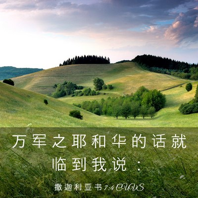 Picture 03 - 撒 迦 利 亚 书 7:4 CUVS - 万 军 之 耶 和 华 的 话 就 临 到 我 - Bible Verse Picture