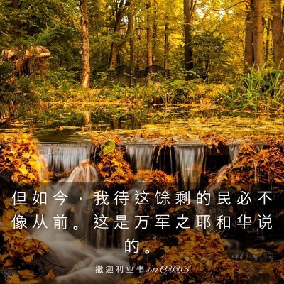 Picture 03 - 撒 迦 利 亚 书 8:11 CUVS - 但 如 今 ， 我 待 这 馀 剩 的 民 必 - Bible Verse Picture