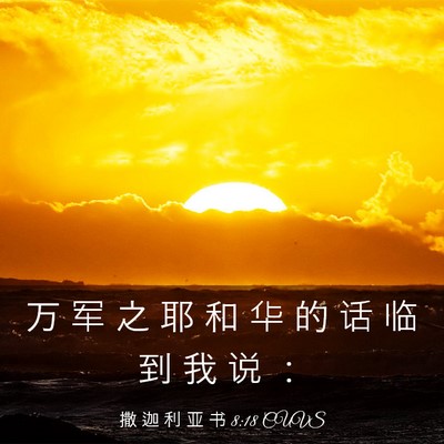 Picture 03 - 撒 迦 利 亚 书 8:18 CUVS - 万 军 之 耶 和 华 的 话 临 到 我 说 - Bible Verse Picture