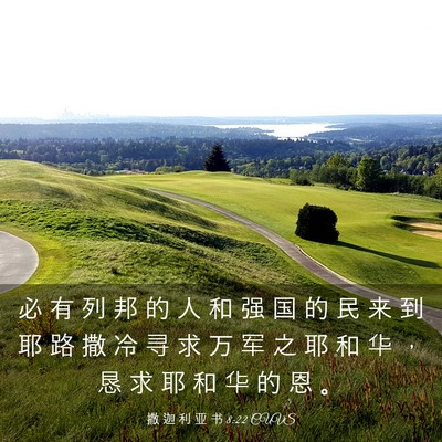 Picture 03 - 撒 迦 利 亚 书 8:22 CUVS - 必 有 列 邦 的 人 和 强 国 的 民 来 - Bible Verse Picture