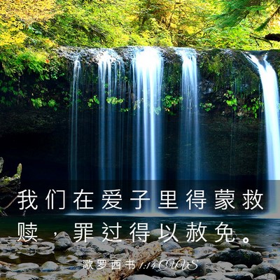 Picture 03 - 歌 罗 西 书 1:14 CUVS - 我 们 在 爱 子 里 得 蒙 救 赎 ， 罪 - Bible Verse Picture