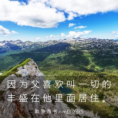 Picture 03 - 歌 罗 西 书 1:19 CUVS - 因 为 父 喜 欢 叫 一 切 的 丰 盛 在 - Bible Verse Picture