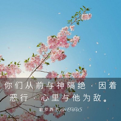 Picture 03 - 歌 罗 西 书 1:21 CUVS - 你 们 从 前 与 神 隔 绝 ， 因 着 恶 - Bible Verse Picture