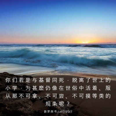 Picture 03 - 歌 罗 西 书 2:20 CUVS - 你 们 若 是 与 基 督 同 死 ， 脱 离 - Bible Verse Picture