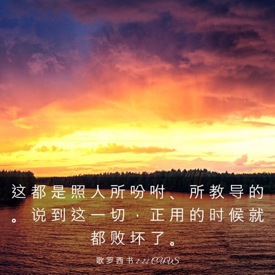 Picture 03 - 歌 罗 西 书 2:22 CUVS - 这 都 是 照 人 所 吩 咐 、 所 教 导 - Bible Verse Picture