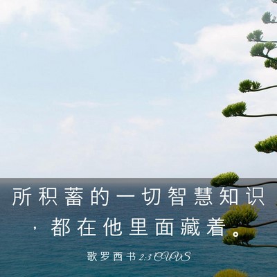 Picture 03 - 歌 罗 西 书 2:3 CUVS - 所 积 蓄 的 一 切 智 慧 知 识 ， 都 - Bible Verse Picture