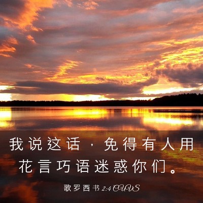 Picture 03 - 歌 罗 西 书 2:4 CUVS - 我 说 这 话 ， 免 得 有 人 用 花 言 - Bible Verse Picture