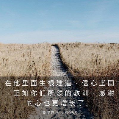 Picture 03 - 歌 罗 西 书 2:7 CUVS - 在 他 里 面 生 根 建 造 ， 信 心 坚 - Bible Verse Picture