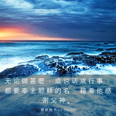 Picture 03 - 歌 罗 西 书 3:17 CUVS - 无 论 做 甚 麽 ， 或 说 话 或 行 事 - Bible Verse Picture