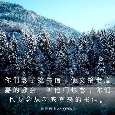 Picture 03 - 歌 罗 西 书 4:16 CUVS - 你 们 念 了 这 书 信 ， 便 交 给 老 - Bible Verse Picture