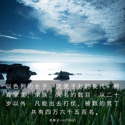 Picture 03 - 民 数 记 1:20 CUVS - 以 色 列 的 长 子 ， 流 便 子 孙 的 - Bible Verse Picture