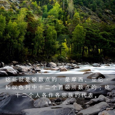 Picture 03 - 民 数 记 1:44 CUVS - 这 些 就 是 被 数 点 的 ， 是 摩 西 - Bible Verse Picture
